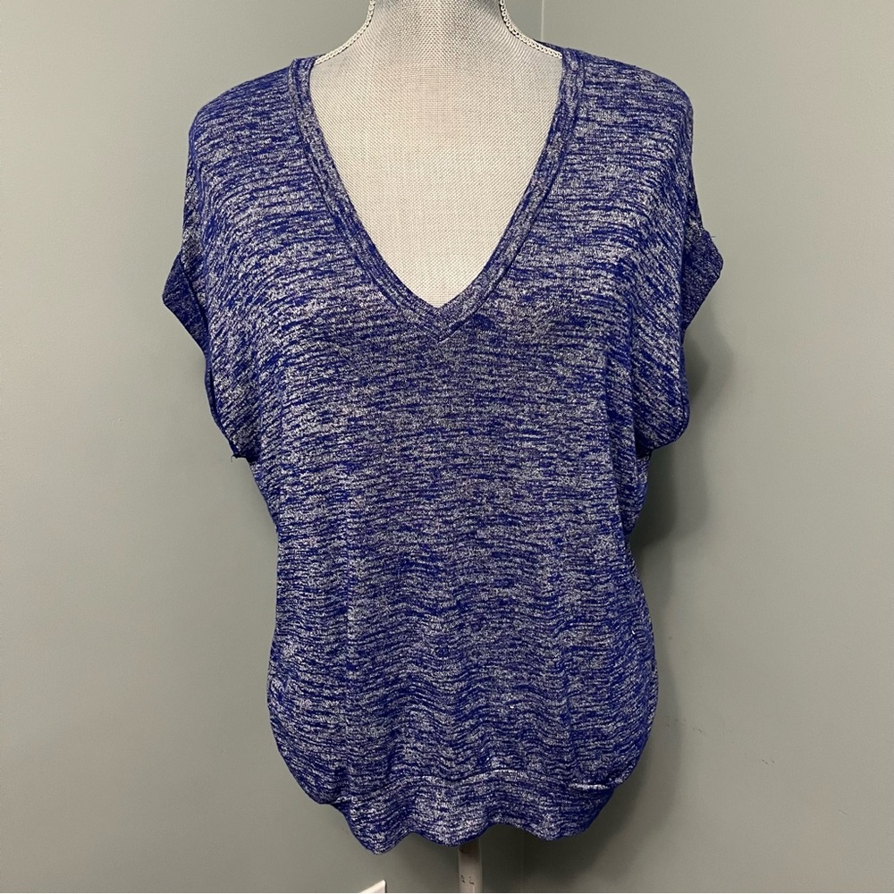 WILFRED FREE Blue V-Neck Women's Top size XS casual summer